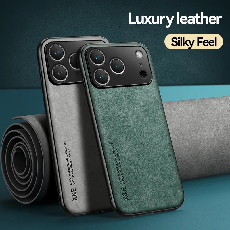 Skin Feeling Magnetic Luxury Leather Case For iPhone