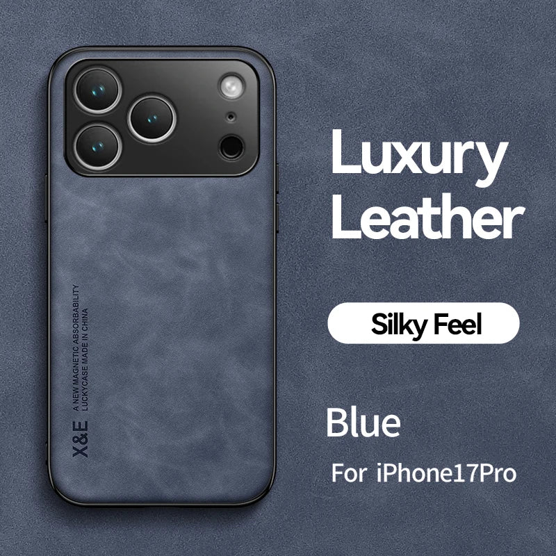 Skin Feeling Magnetic Luxury Leather Case For iPhone