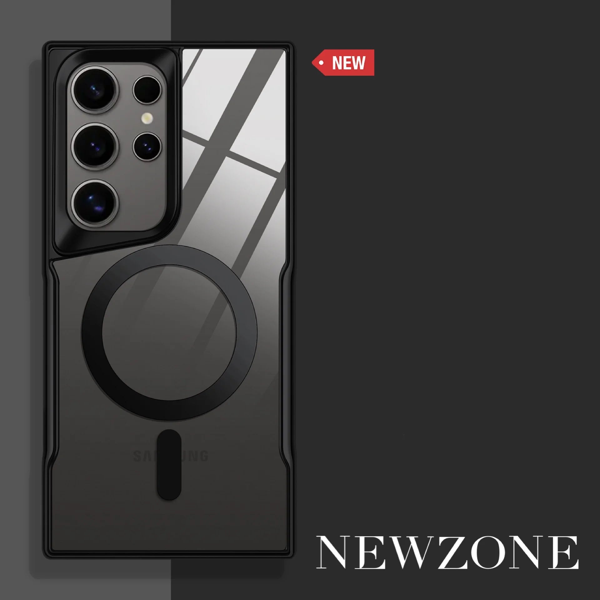 Magsafe Magnetic Electroplating armor waist transparent case for Samsung