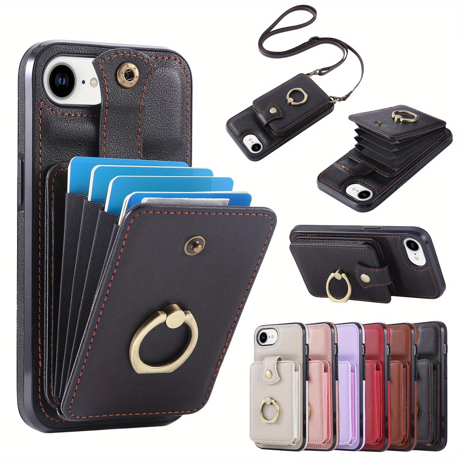 RFID Crossbody Cards Solt Wallet Case for iPhone
