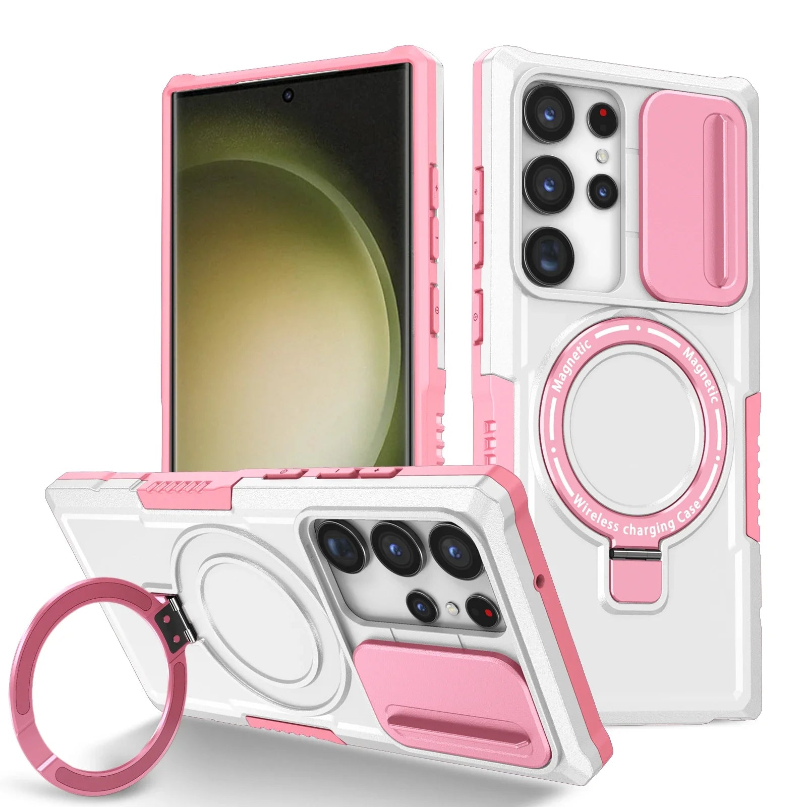 Sliding Camera Kickstand Magnetic Case for Samsung