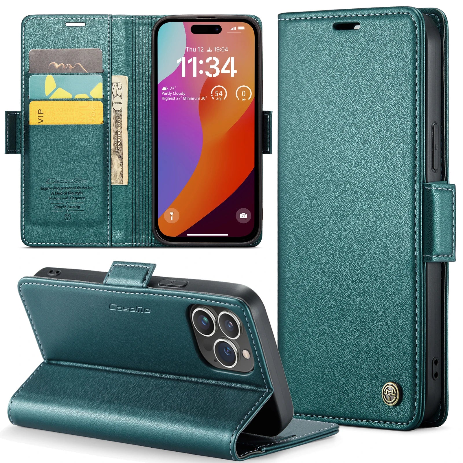 RFID Flip Leather Wallet Phone Case for iPhone 