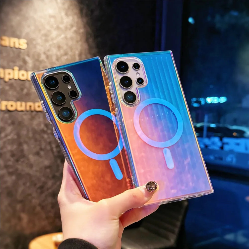 Magsafe Magnetic Colorful Laser Gradient Case For Samsung