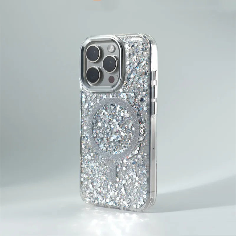 Magsafe Magnetic Trendy Glitter Gradient Shockproof Case For iPhone
