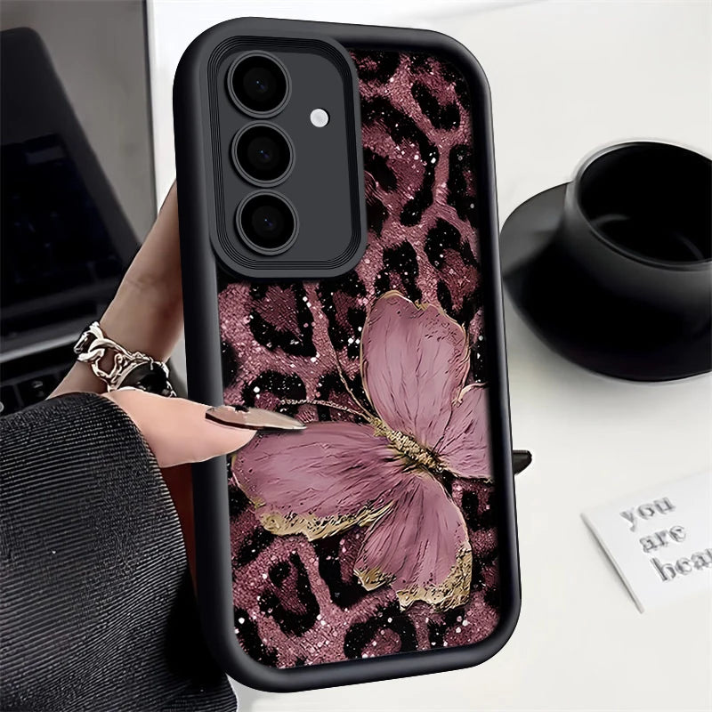 Trendy Favored Leopard Butterfly Case For Samsung