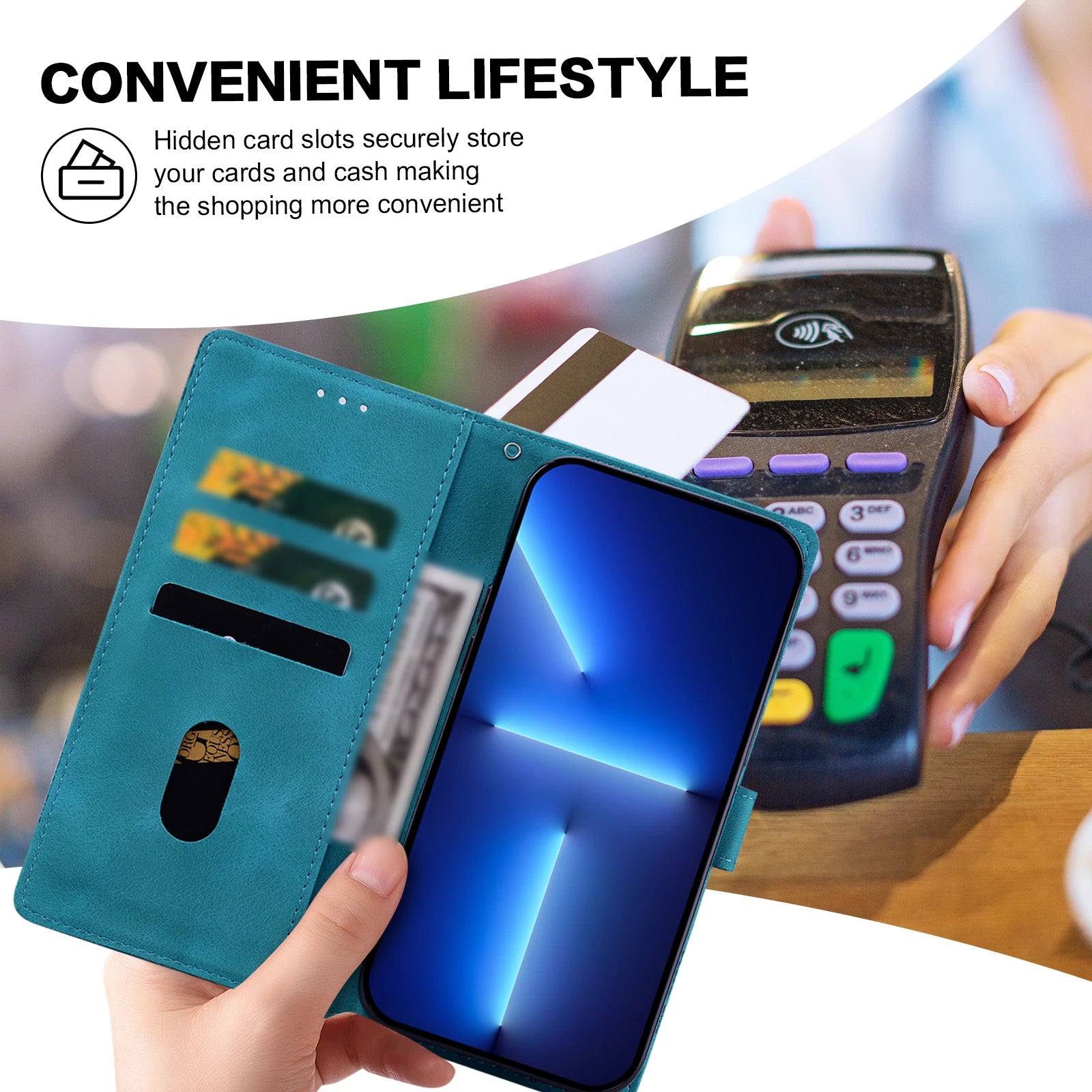 Embossing Magnetic Flip Leather  Wallet Case For Samsung