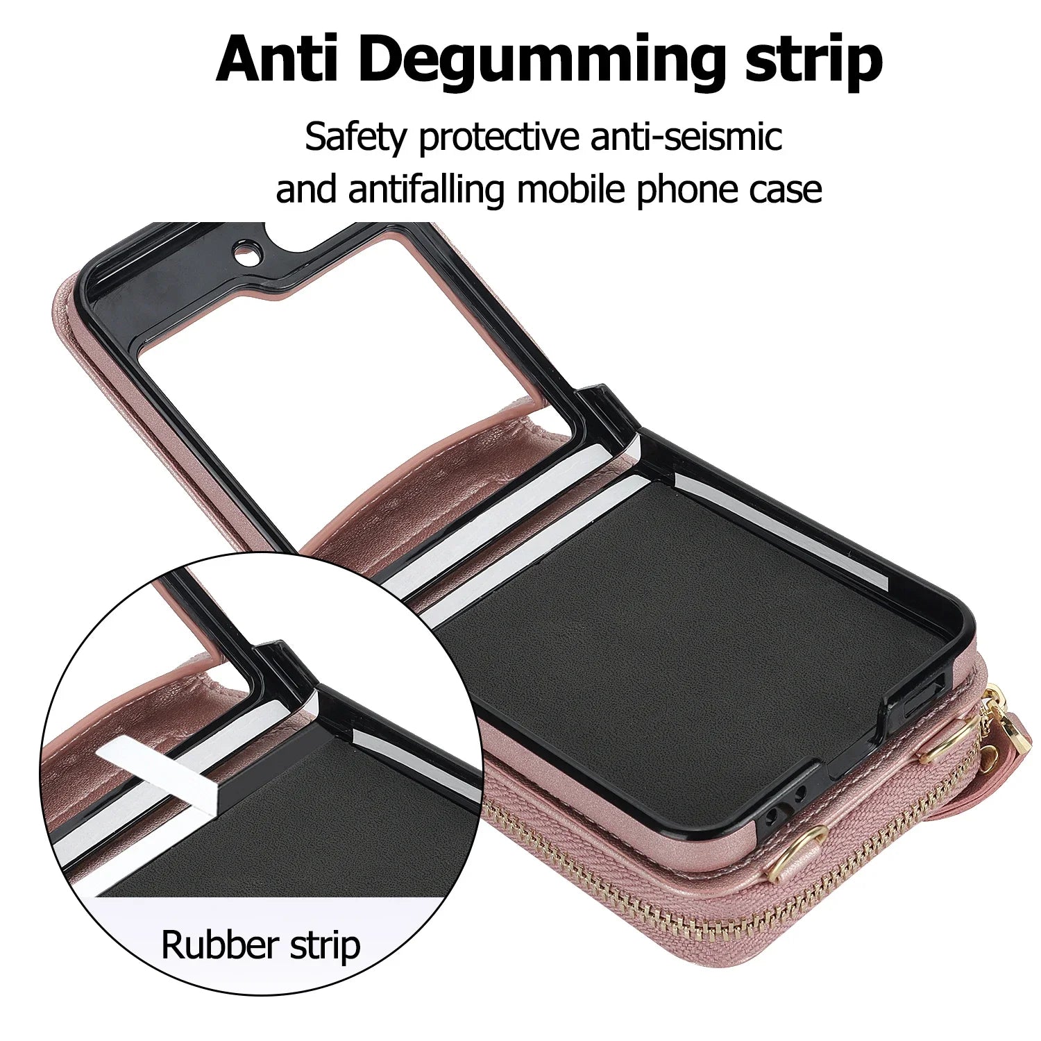 Crossbody Zipper Leather Case for Samsung