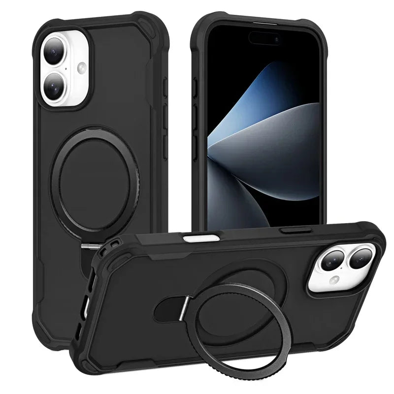 Magsafe Gear Magnetic Bracket Shockproof Armor Case For iPhone