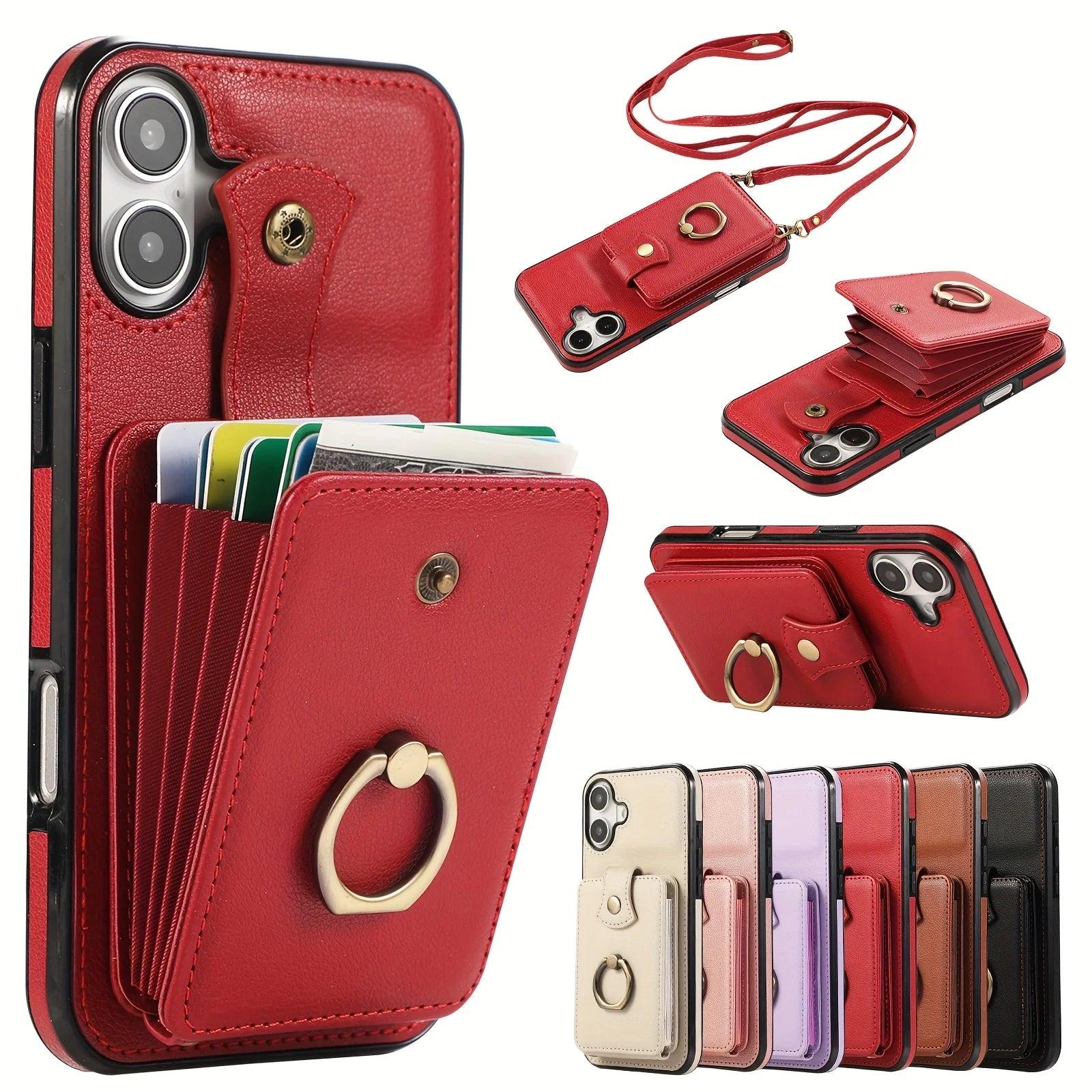 RFID Crossbody Cards Solt Wallet Case for iPhone