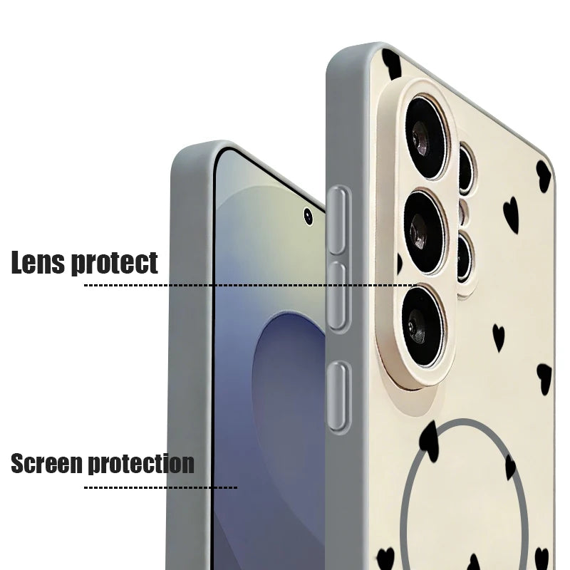 Mini Heart Printed Magnetic Case For Samsung