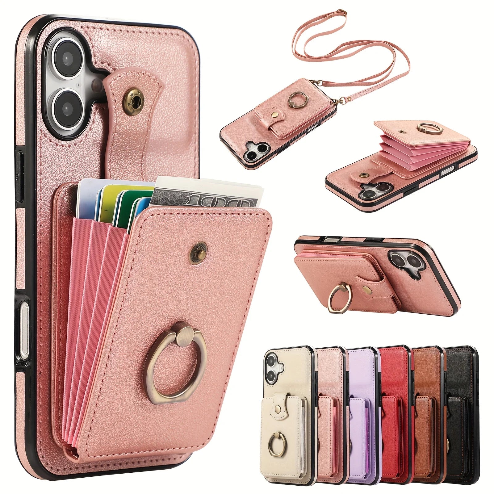 RFID Crossbody Cards Solt Wallet Case for iPhone