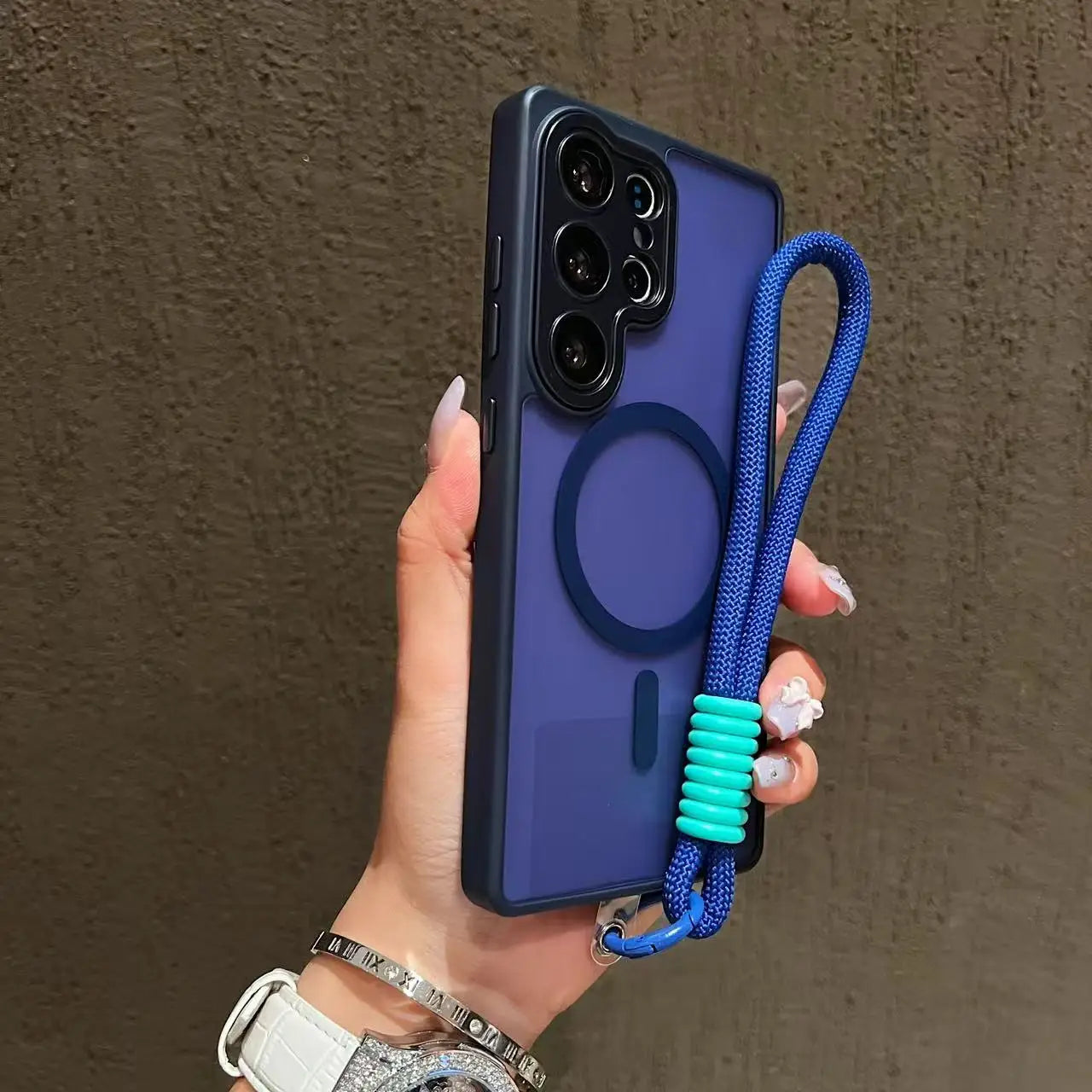 Magsafe Magnetic Matte Lanyard Case For Samsung