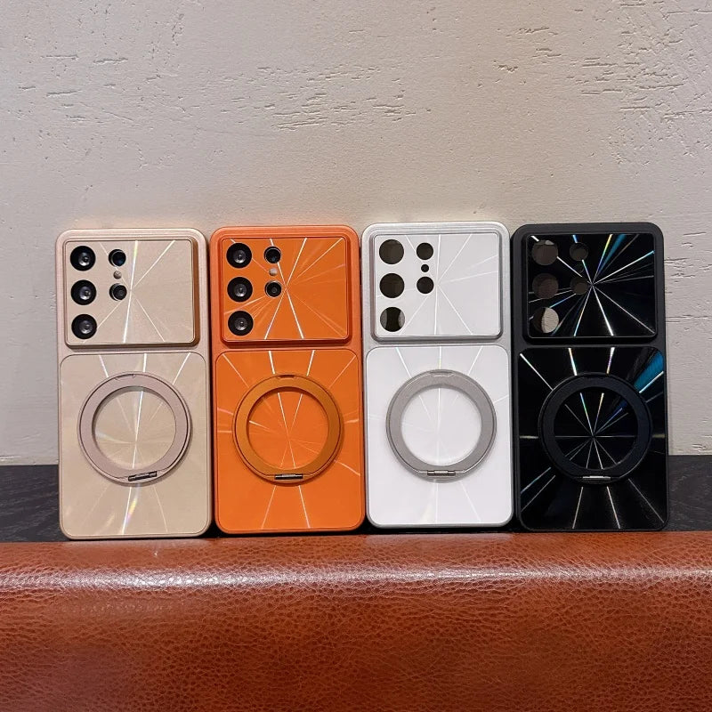 CD-Pattern Magnetic Stand Hard Case For Samsung