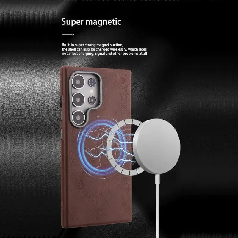 Magsafe Magnetic Business Slim Shockproof Leather Case For Samsung