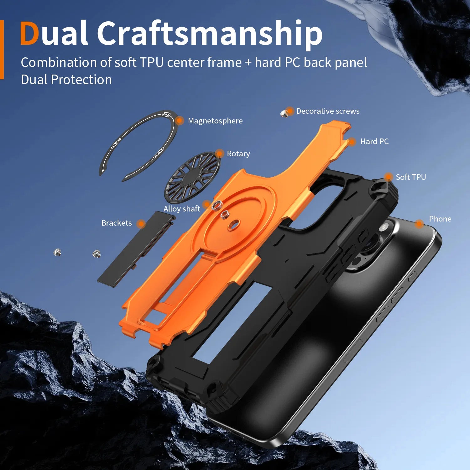 Magnetic decompression and drop-proof case for iPhone