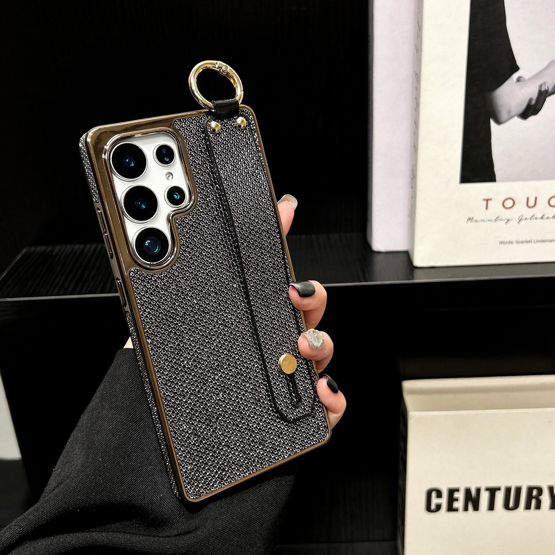 Glitter Wristband Stand Plating Case for Samsung