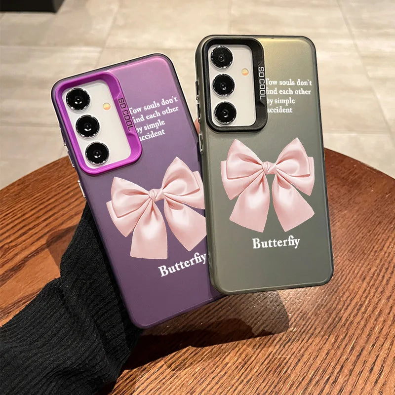 Colorful Bow Anti-fall Phone Case For Samsung