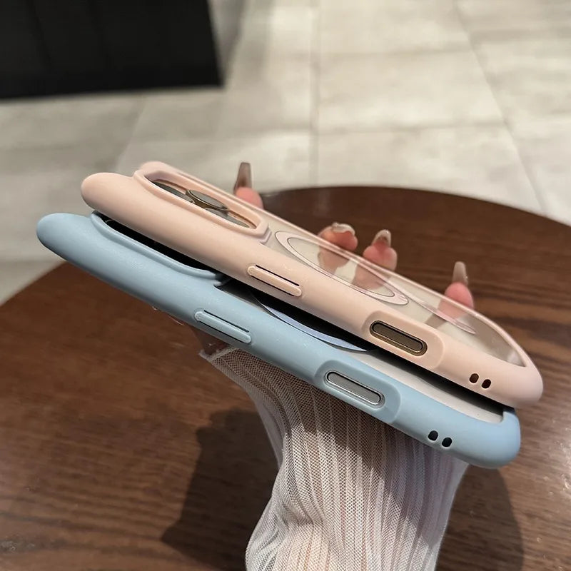 Cute Cat Ear Cat Tail Magsafe Shockproof Hard Case For iPhone