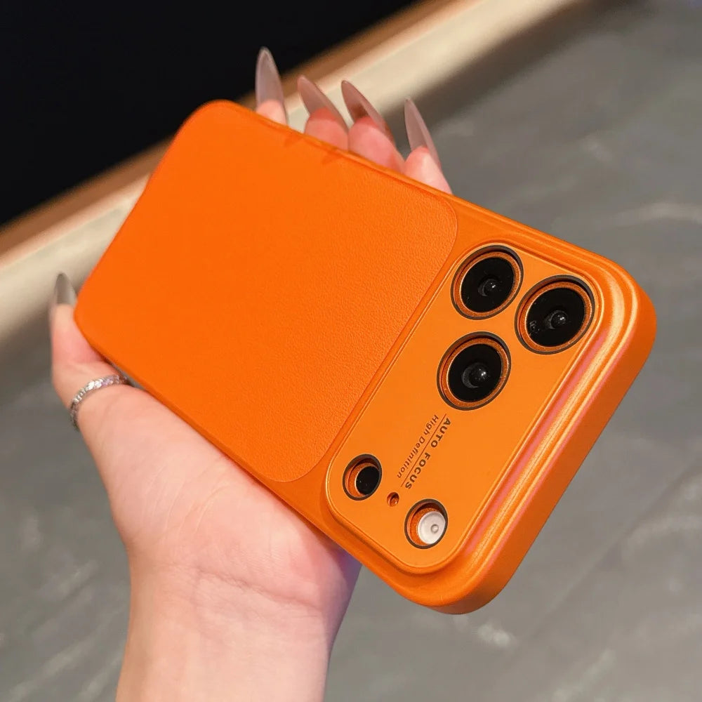 Simple Leather Texture Shockproof Case For iPhone