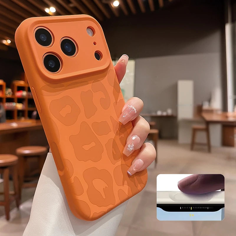 Leopard Pattern Liquid Silicone Case for iPhone