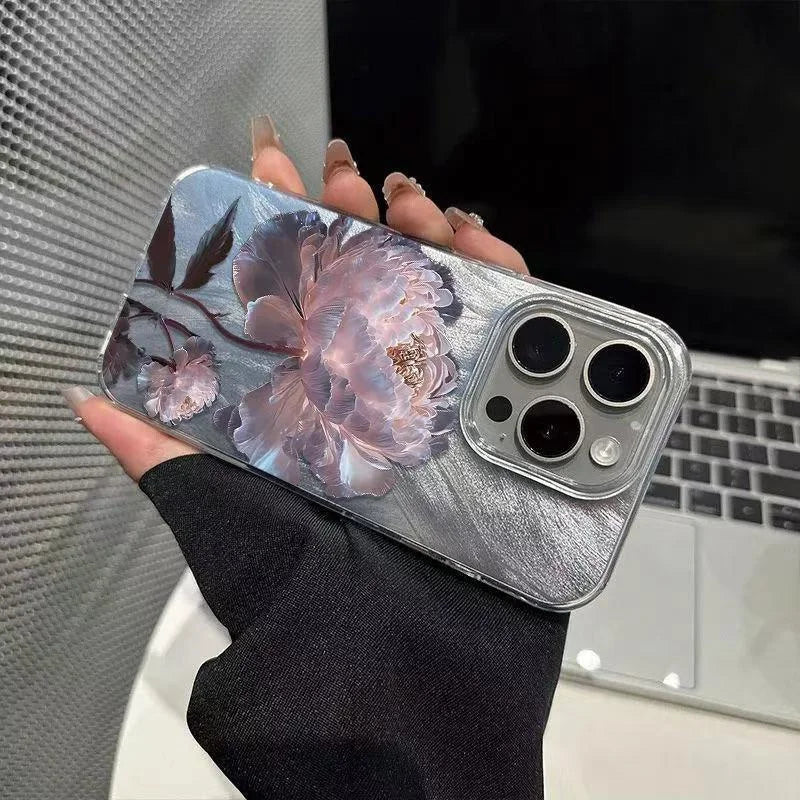 Pink Peony Lotus Print Phone Case for IPhone