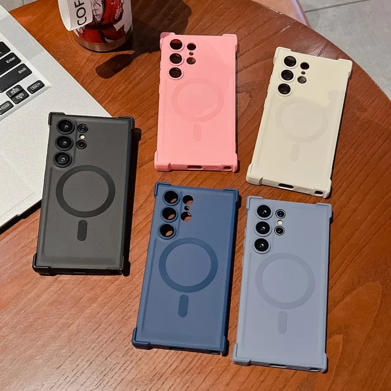 Magsafe Magnetic Shockproof Silicone Soft Case For Samsung