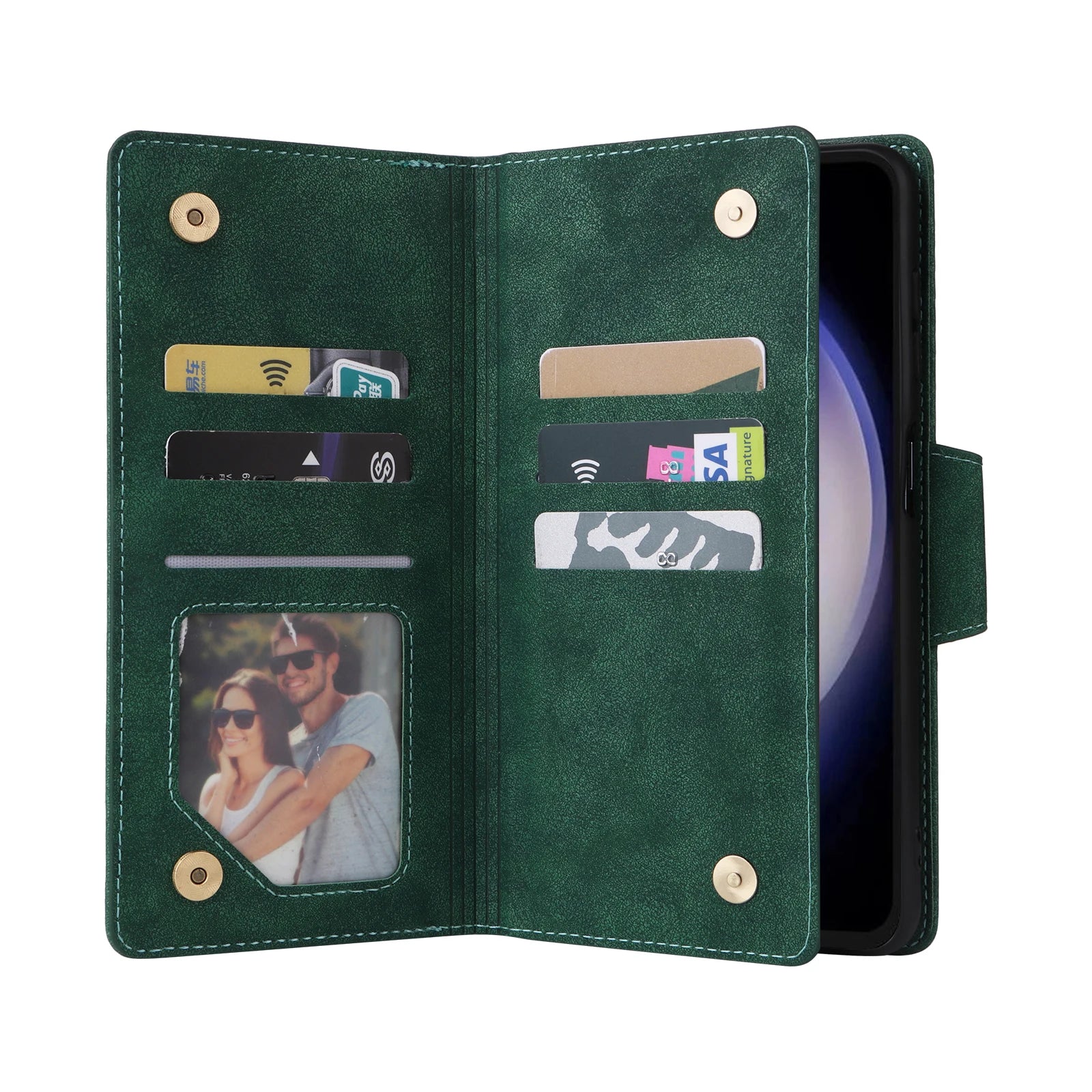 Wallet Multi-card Zipper Leather Case for Samsung