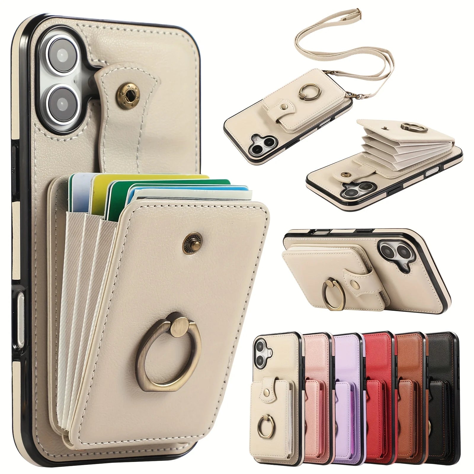 RFID Crossbody Cards Solt Wallet Case for iPhone
