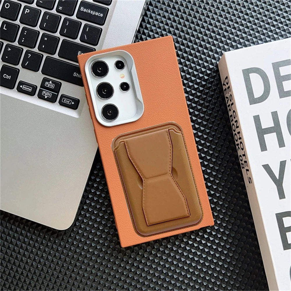 Leather Cards Slot Wallet Stand Case For Samsung