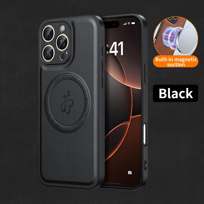 Magsafe Magnetic Leather Case for iPhone