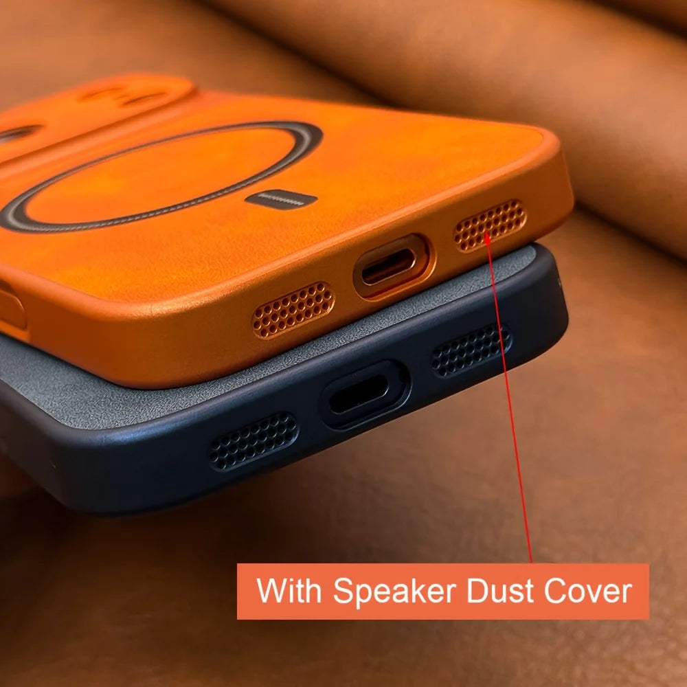 Luxury Leather-Texture Magnetic Matte Case For iPhone