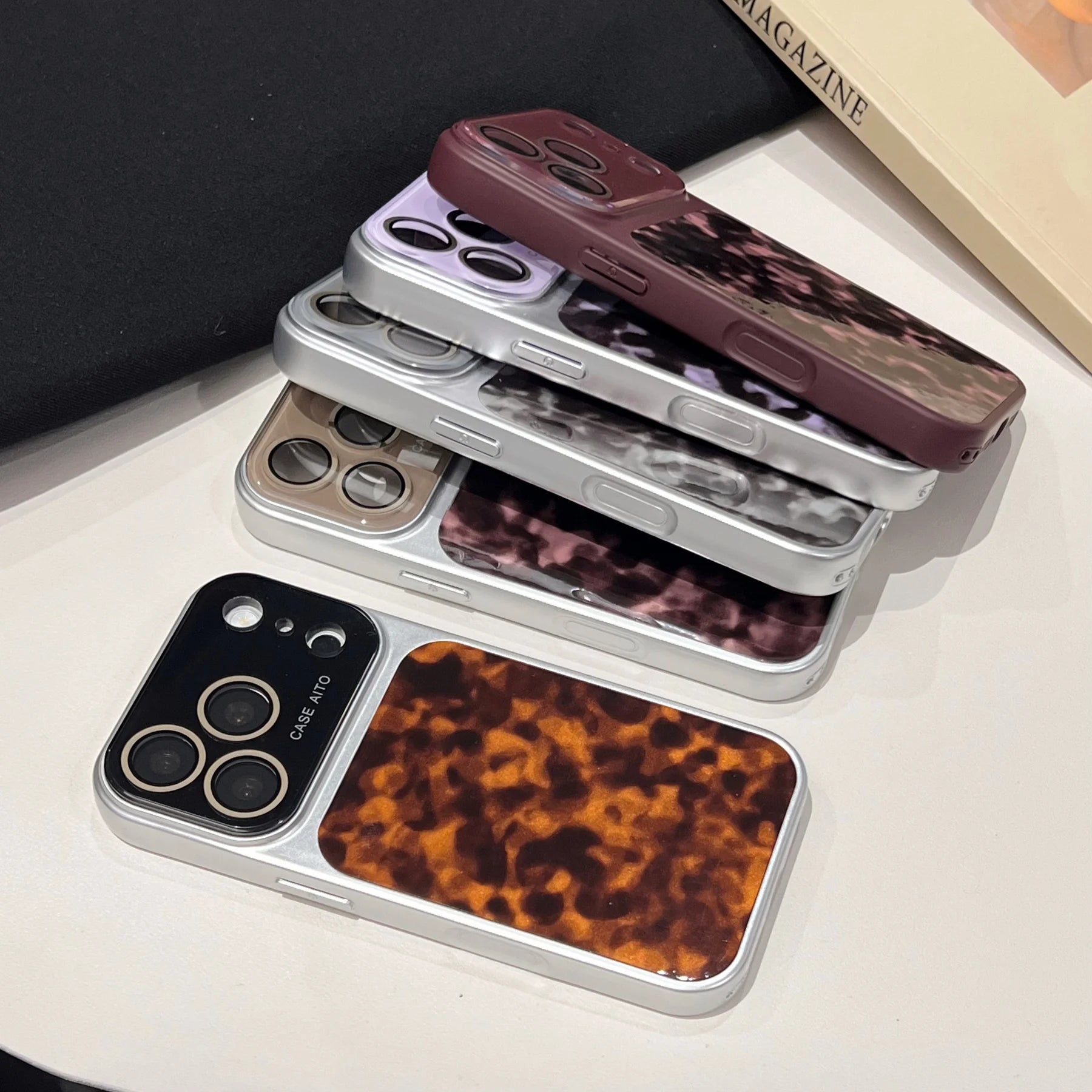 Large Window Leopard Print Shockproof Case For iPhone