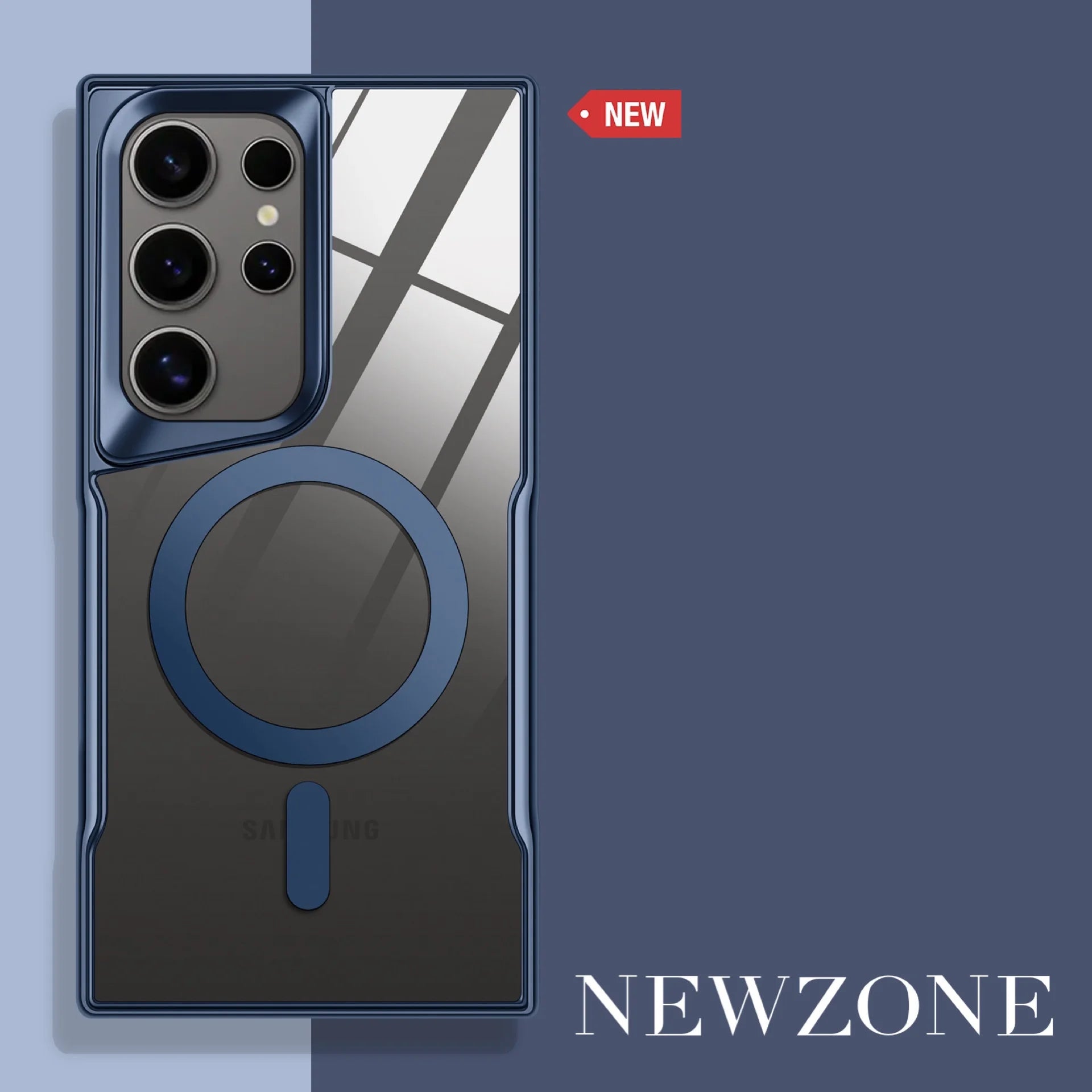 Magsafe Magnetic Electroplating armor waist transparent case for Samsung