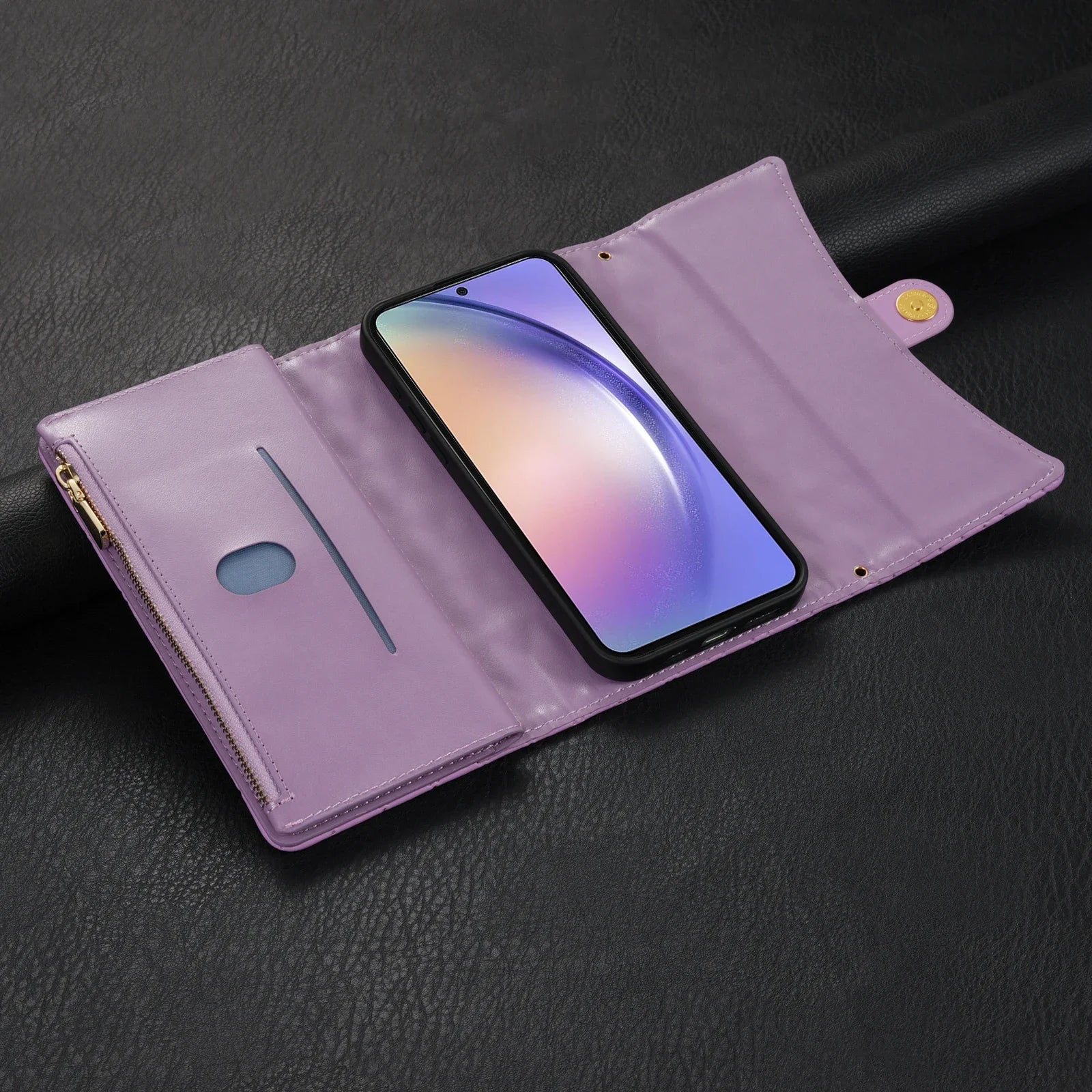 Crossbody Lanyard Card Wallet Leather Case For Samsung