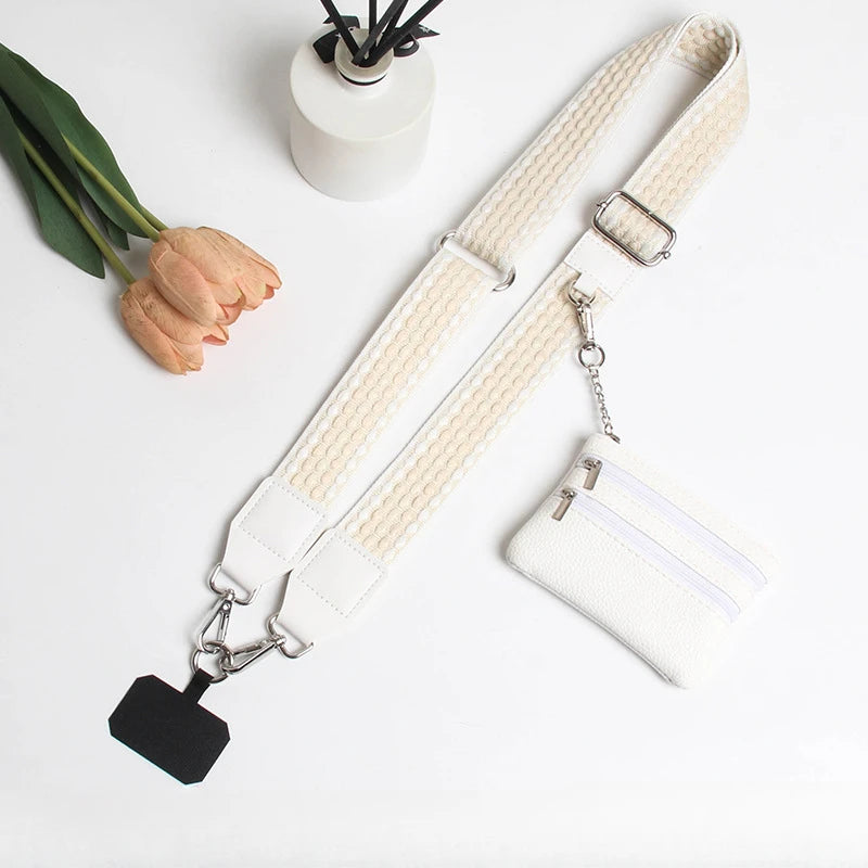 Adjustable crossbody phone lanyard with coin purse