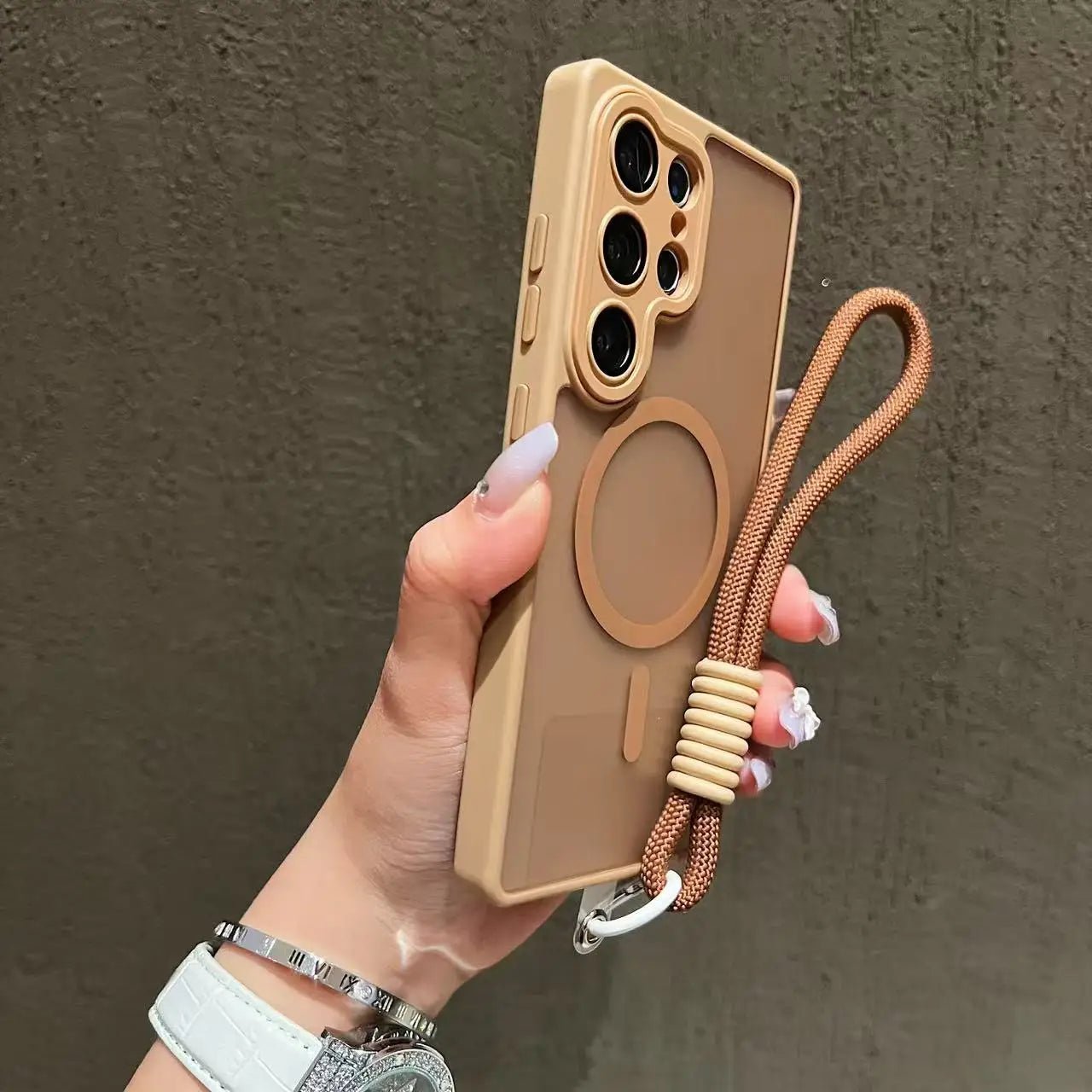 Magsafe Magnetic Matte Lanyard Case For Samsung