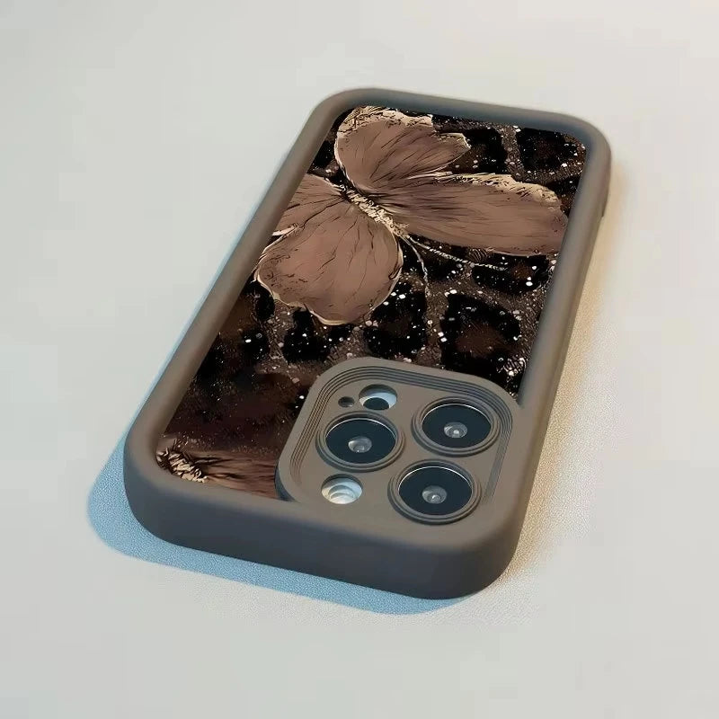 Trendy Favored Leopard Butterfly Case For iPhone