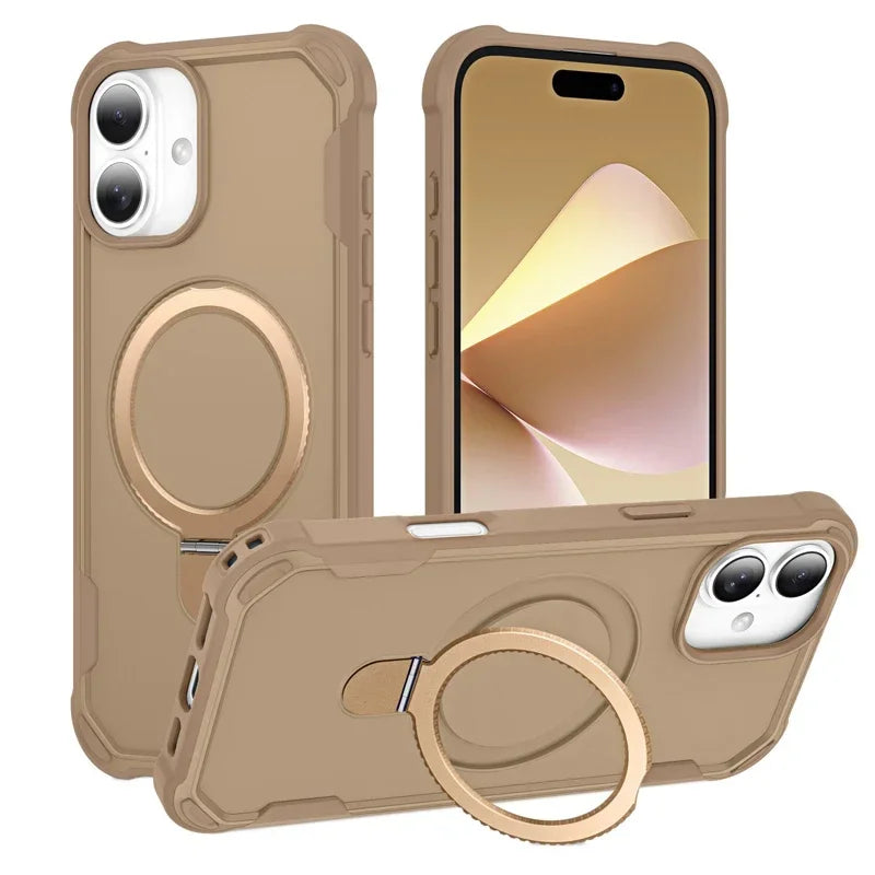 Magsafe Gear Magnetic Bracket Shockproof Armor Case For iPhone