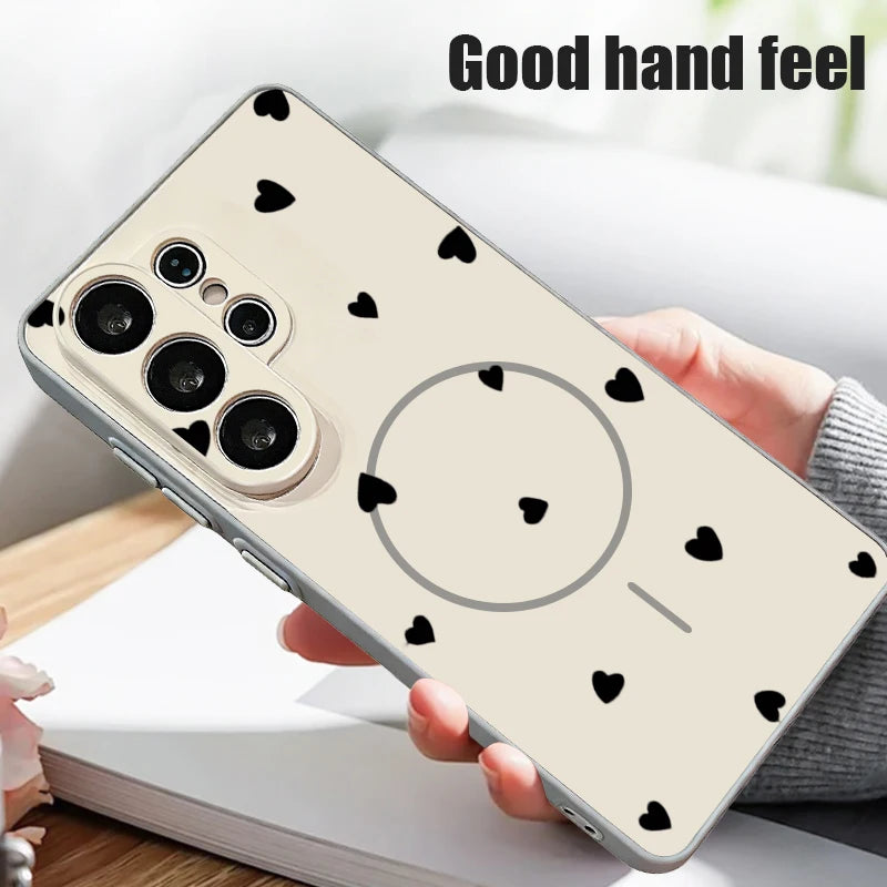 Mini Heart Printed Magnetic Case For Samsung