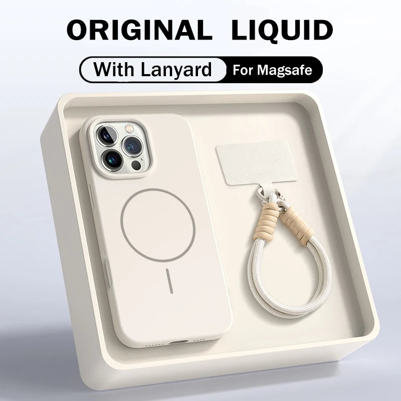 Liquid Silicone Lanyard Strap Rope Case For iPhone