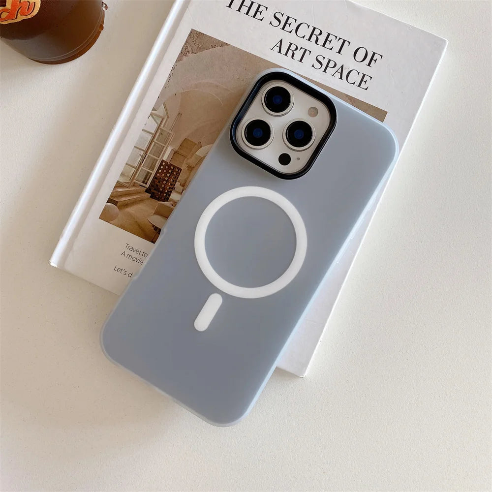 Magsafe Magnetic Frosted Transparent Shockproof Case For iPhone