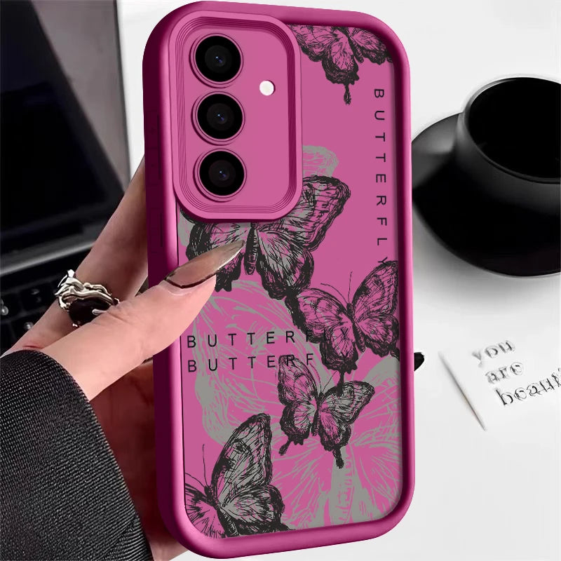 Retro Butterfly Silicone Soft Case For Samsung