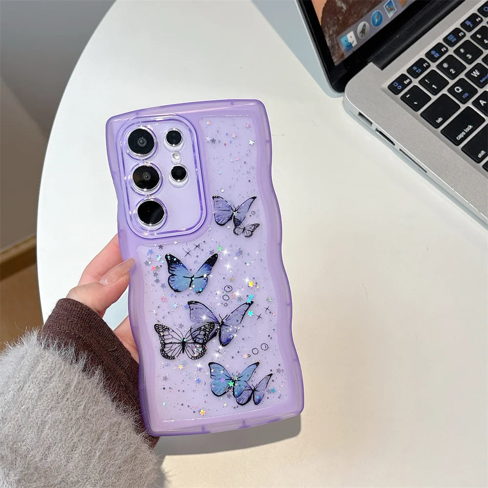 Glitter Butterfly Case For Samsung