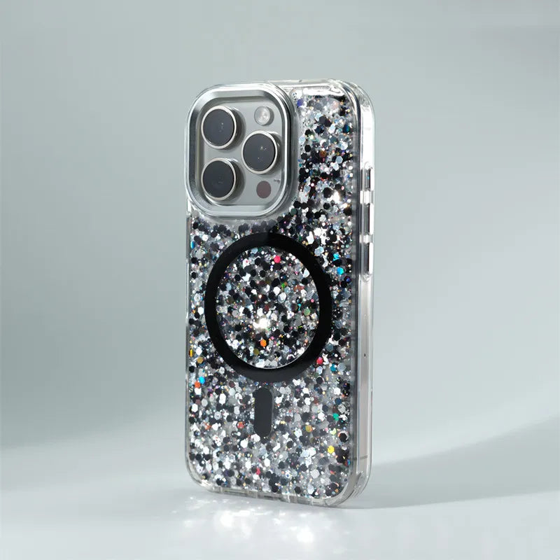 Magsafe Magnetic Trendy Glitter Gradient Shockproof Case For iPhone