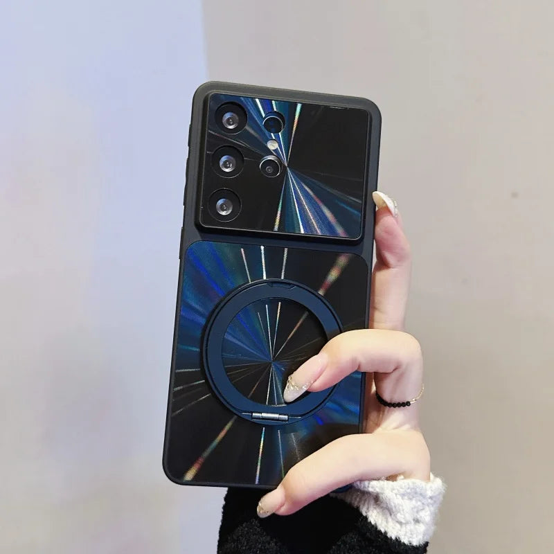 CD-Pattern Magnetic Stand Hard Case For Samsung