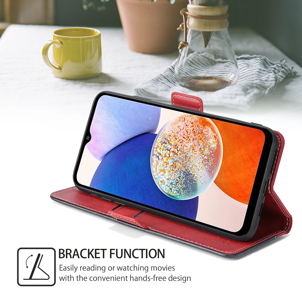 Business Flip Cover Card Slot Leather Wallet Case for Samsung