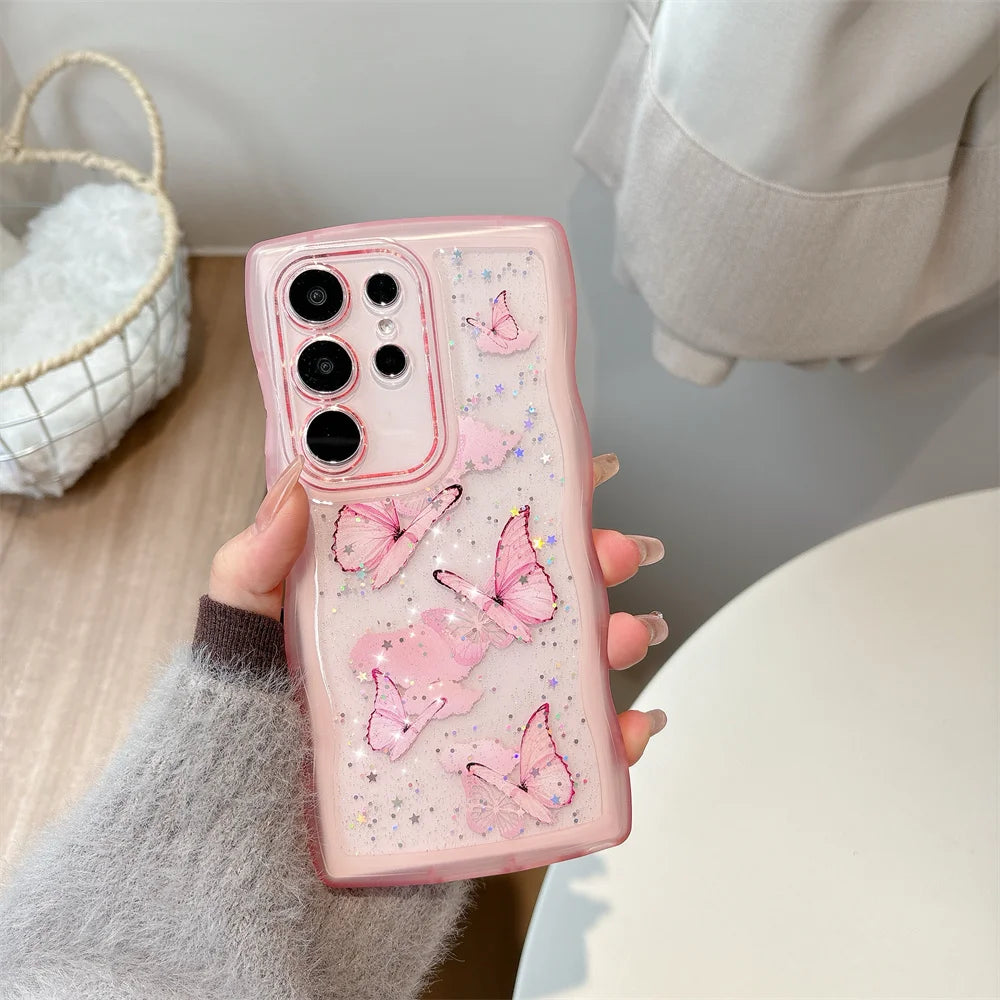Glitter Butterfly Case For Samsung