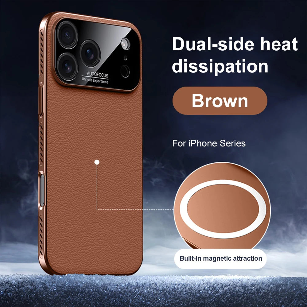 New Faux Leather Magnetic Cooling Case for iPhone
