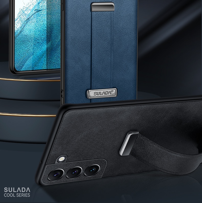 Leather Wristband Hand Strap Case for Samsung