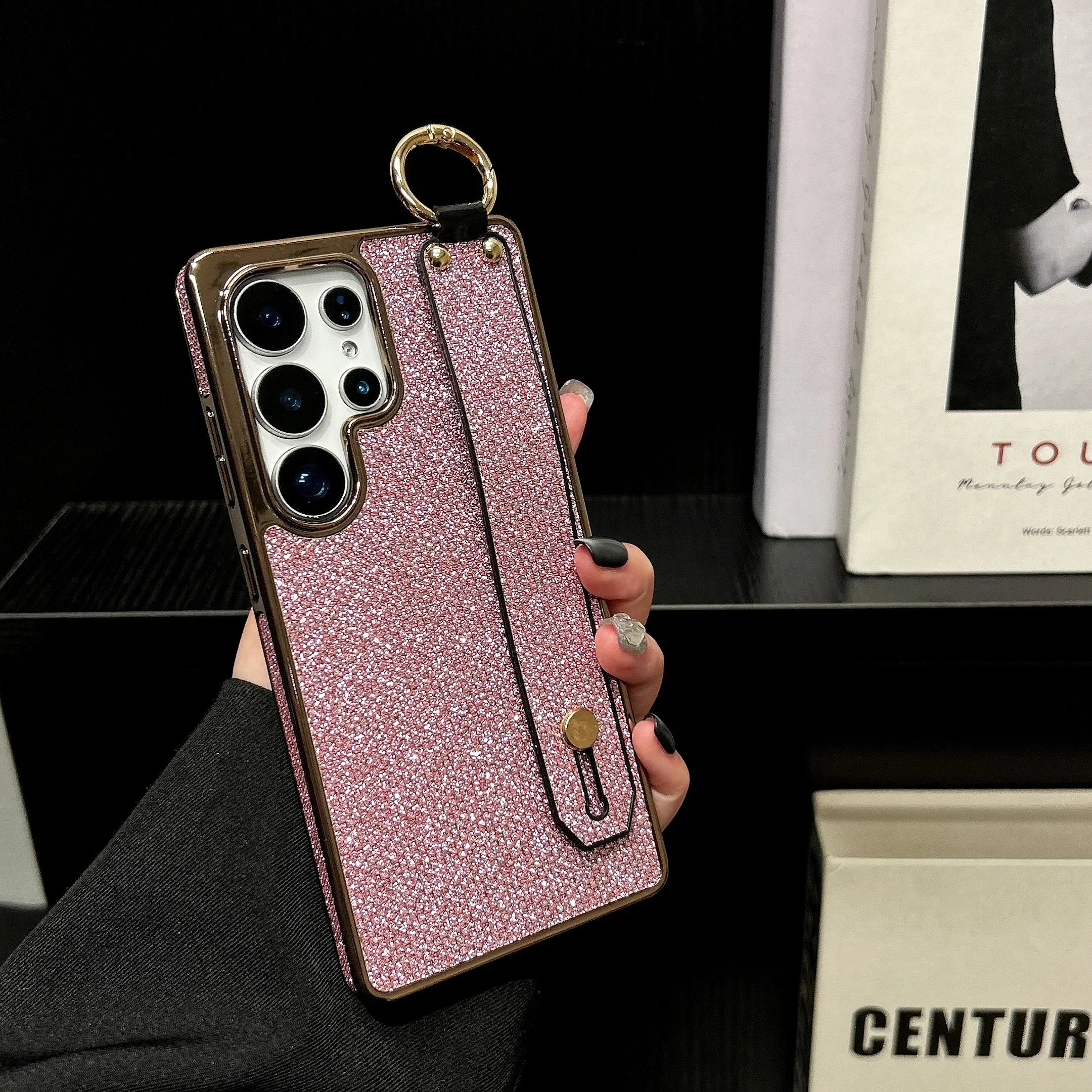 Glitter Wristband Stand Plating Case for Samsung